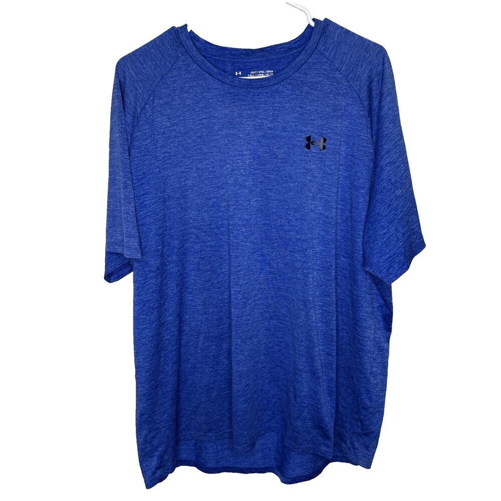 Under Armour Tech Tee Mens 2XLT Blue Short Sleeve Workout Shirt Tall Loose Fit